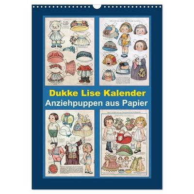 Dukke Lise Kalender - Anziehpuppen aus Papier (Wandkalender 2027 DIN A3 hoch), CALVENDO Monatskalender