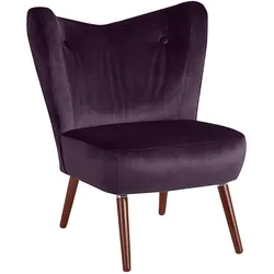SESSEL Kathy Bezug Samtvelours Buche nussbaum dunkel / purple