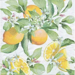 Papierservietten "Zitronen", 33 x 33 cm, 20 Stück