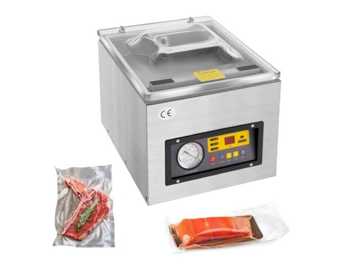 Kammervakuumierer Edelstahl,Vakuumieren,Versiegeln,Kühlen,Vakuumpumpe 5L/s Levkitch Edelstahl Vakuumierer,Kommerzielle Tisch Vakuumiergerät, Vakuummaschine für trockene oder feuchte Lebensmittel