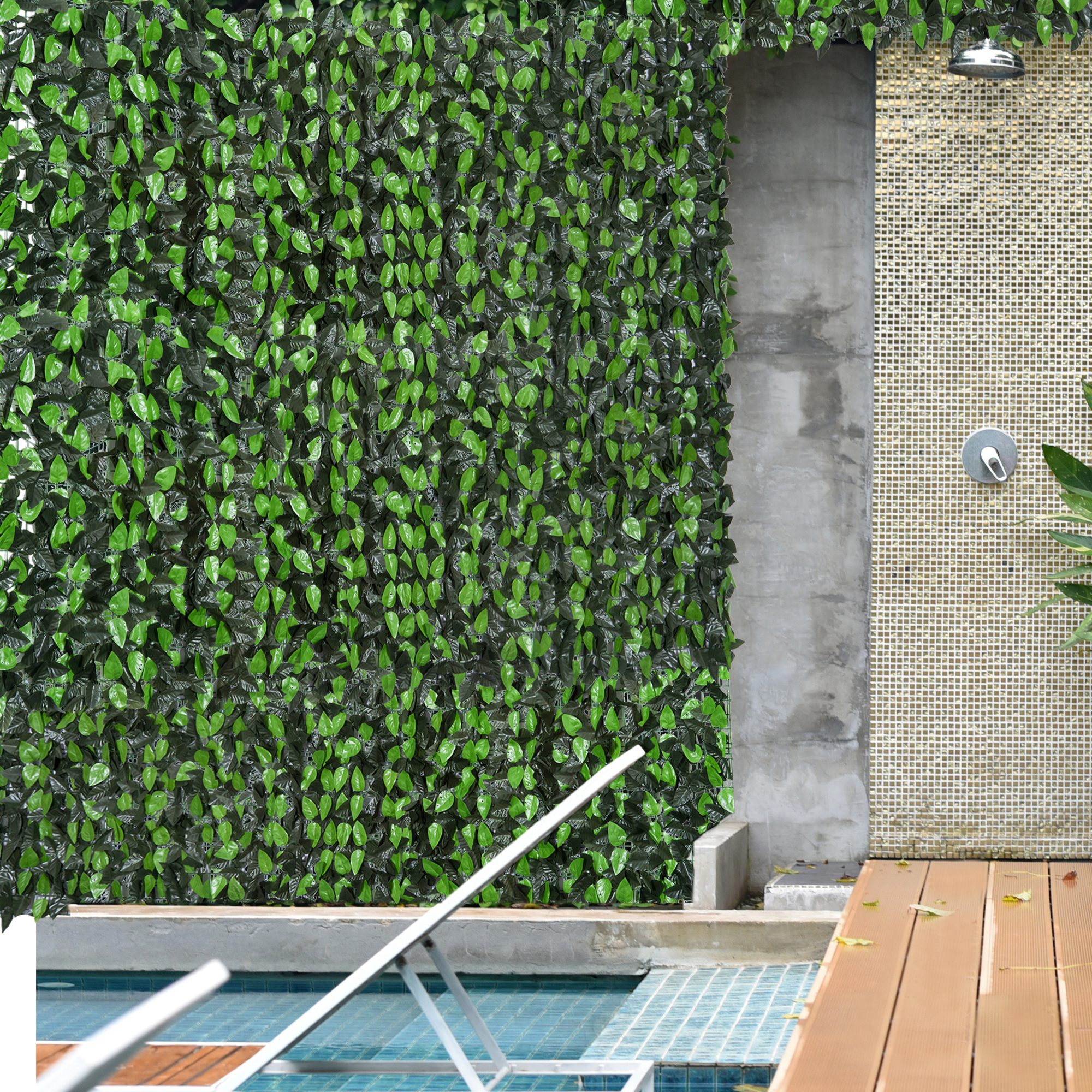 Outsunny Rotolo Siepe Artificiale Finta Sempreverde Artificiale Sintetica ,Siepe Finta Siepe Artificiale 1×3m Recinzione Aosom