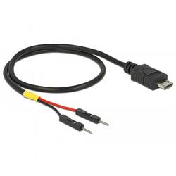 Delock USB-Kabel USB-Micro-B Stecker, Pfostenstecker 2pol. 0.30 m Schwarz mit Pfostenstecker 85408