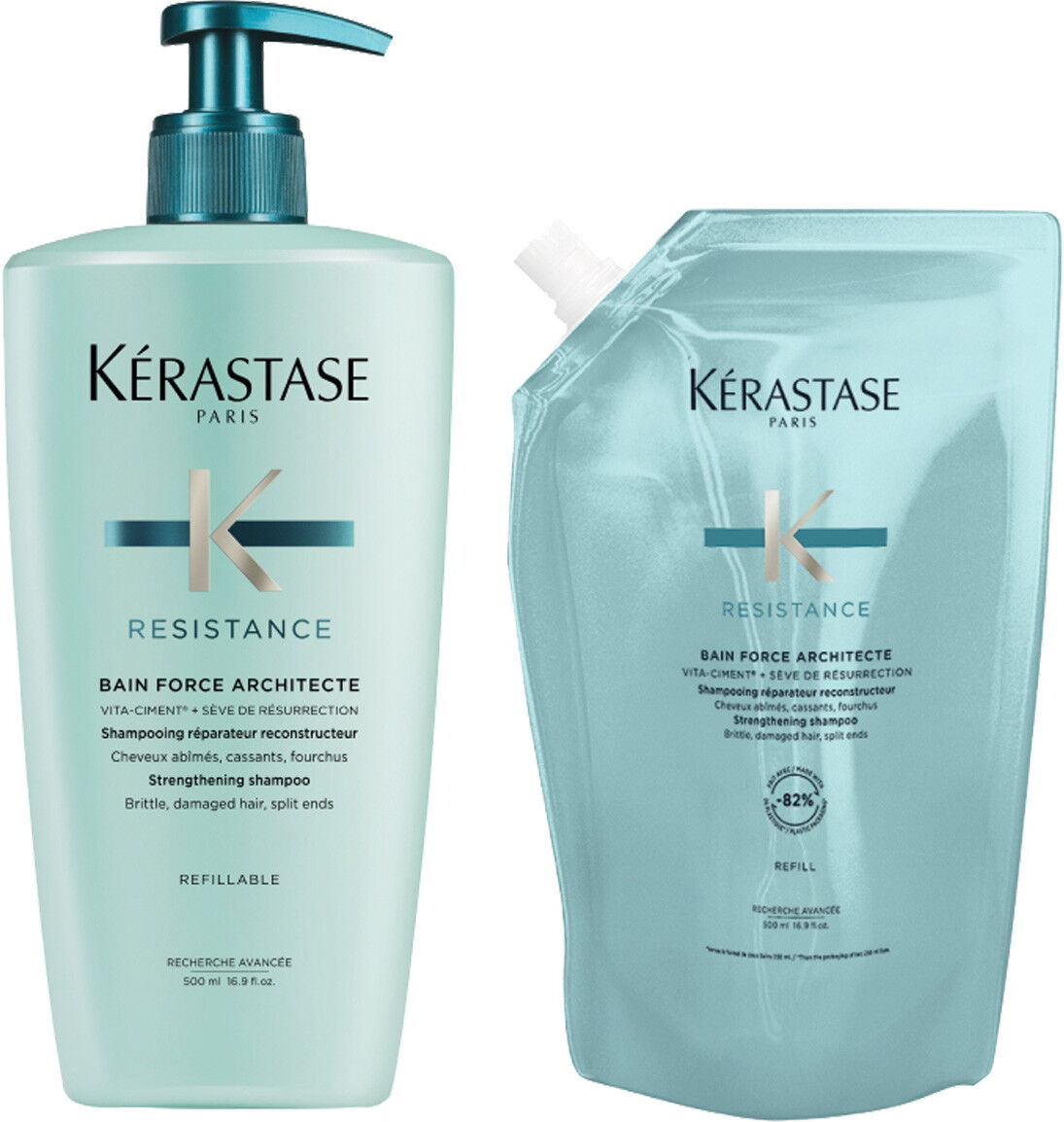 1L Kérastase Resistance Bundle (Shampoo 500ml + Refill 500ml)
