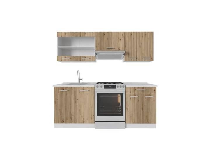 Vicco Küchenzeile R-Line, Artisan Eiche/Weiß, 200 cm
