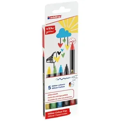 Edding 5er-Set Fasermaler »1200 Glitzer« schwarz