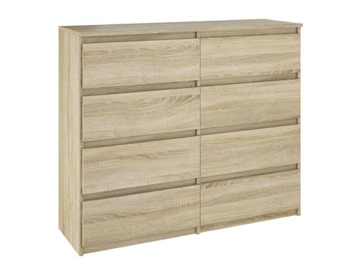 SoDREAMER Kommode 8 Schubladen Sonoma 120x101x38,5 cm Schrank für Kleidung, Dokumente, kleine Gegenstände Ideal für Schlafzimmer, Wohnzimmer, Kinderzimmer und Büro