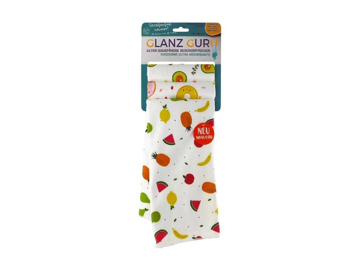 Geschirrtuch MEDIASHOP Glanz Guru «Genuss» , bunt, B:45cm L:60cm, Obermaterial: 70% Polyester, 30% Nylon, Geschirrtücher, Geschirrtuch