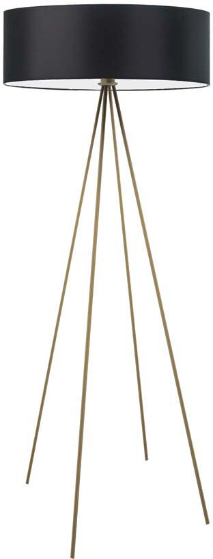17 Stories Arnesha 157 H cm Traditional Floor Lamp Black/Antique Old Gold 157cm H X 60cm W X 60cm D