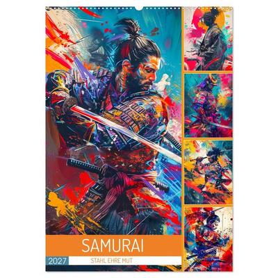 Samurai - Stahl Ehre Mut (Wandkalender 2027 DIN A2 hoch), CALVENDO Monatskalender