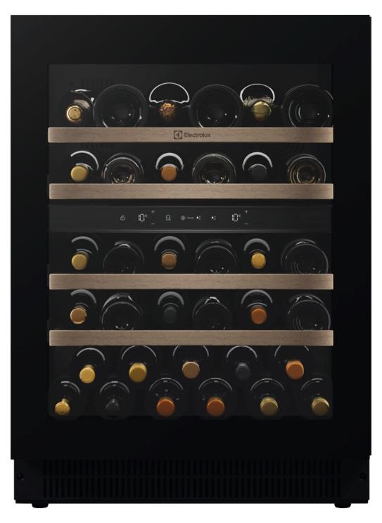 Electrolux EWS4020B5B, Weinkühler mit Kompressor, Integriert, 20 Flasche(n), 60 W, Schwarz, Schwarz