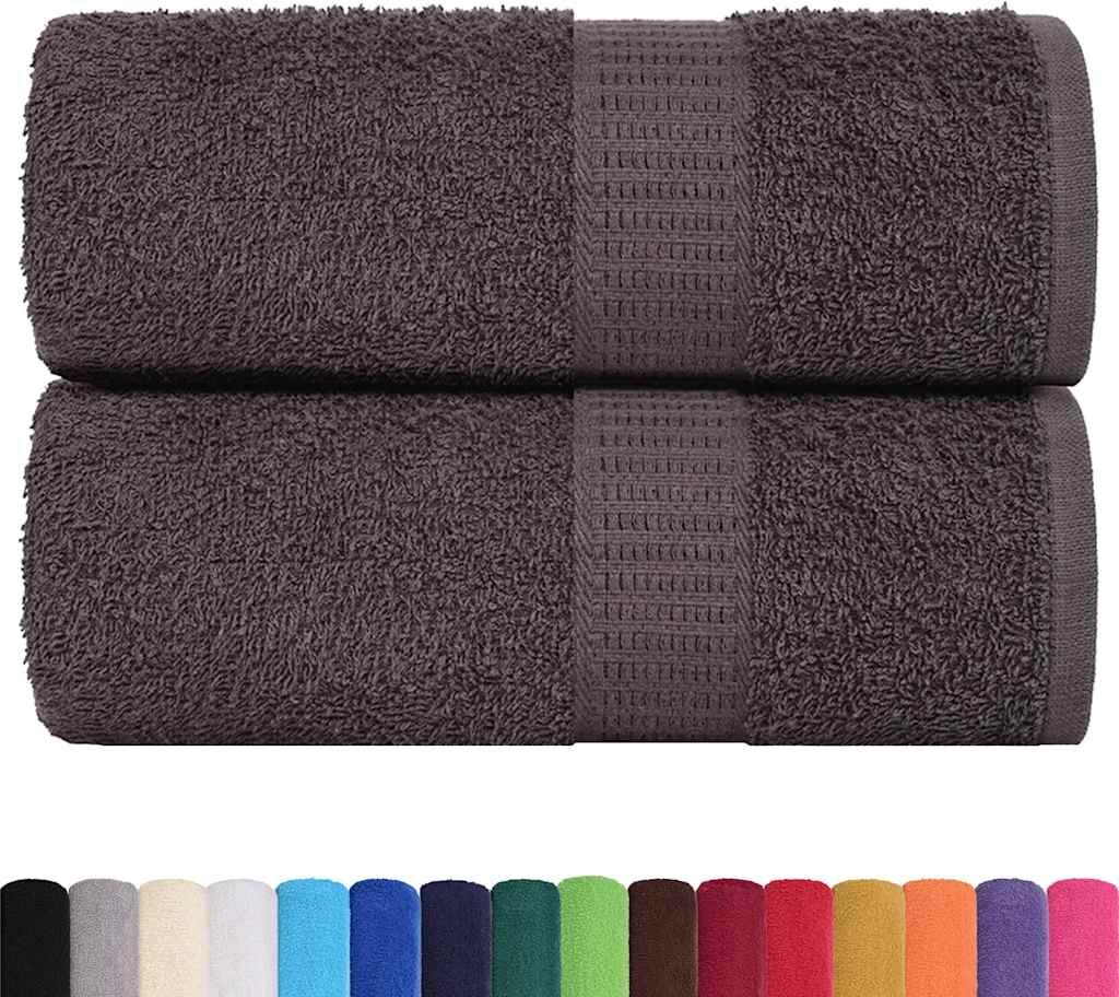 vidaXL Gants de toilette FROGN 2 pcs anthracite 15x21 cm 360 g/m²