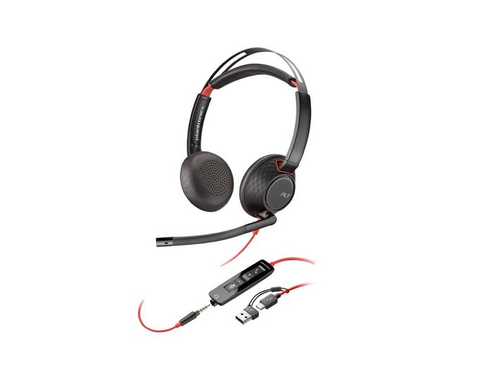 Poly Micro-casque Blackwire 5220 MS filaire Stéréo USB-C/A + connexion Jack 3,5 mm