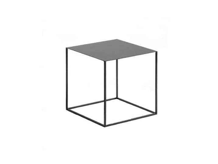 hongchenke34 Seitlicher Beistelltisch für Sofa Couchtisch, kleiner abnehmbarer Seitentisch aus Metall Weiß/Schwarz quadratisch Sofa Wohnzimmer Sideboard Nachttisch Ecktisch (Schwarz)