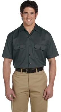 Dickies 1574 Dickie Adt S/S Work Shrt in Charcoal size Large