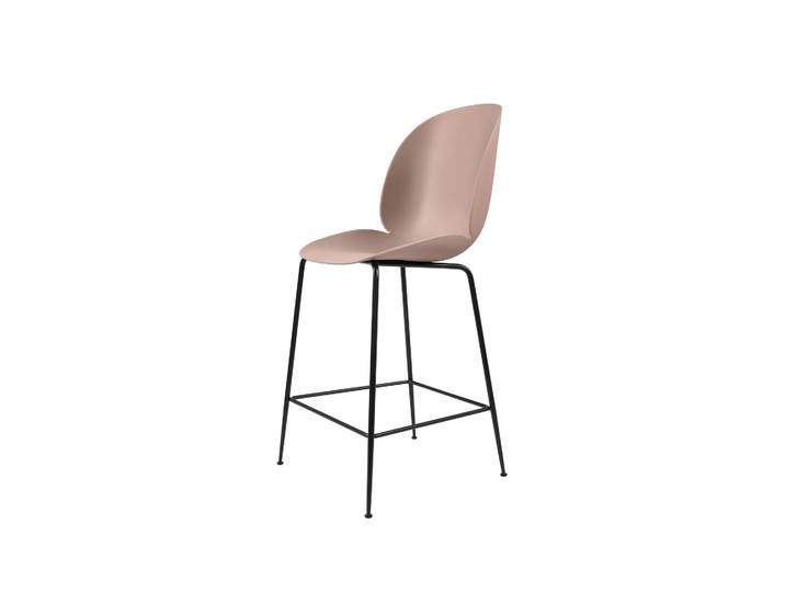 GUBI Tabouret de bar Gubi 3D bas sweet pink, structure en acier noir