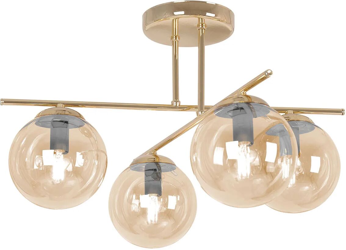 Lumes Złoto-bursztynowa lampa sufitowa glamour z 4 kloszami - A673-Didaro