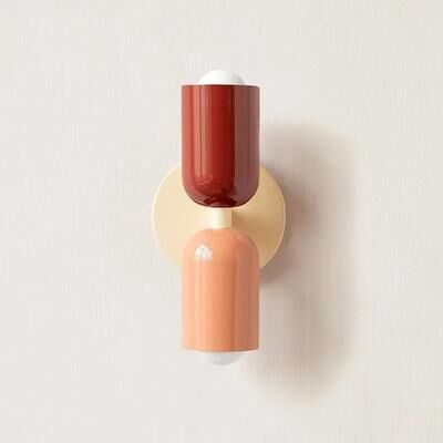 Uplifted Goods Nordic Industrial Geometric Sconce And Background Luminary k plug In