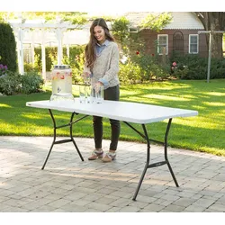Lifetime Kunststoff Klapptisch Camping | Weiß | 183x76x74 cm - Weiß
