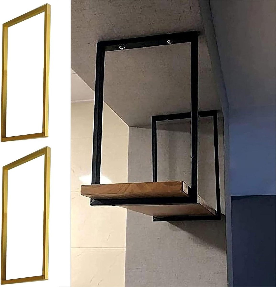 Gouden metalen plankbeugel voor opbergen en decoreren - 30 x 50 cm