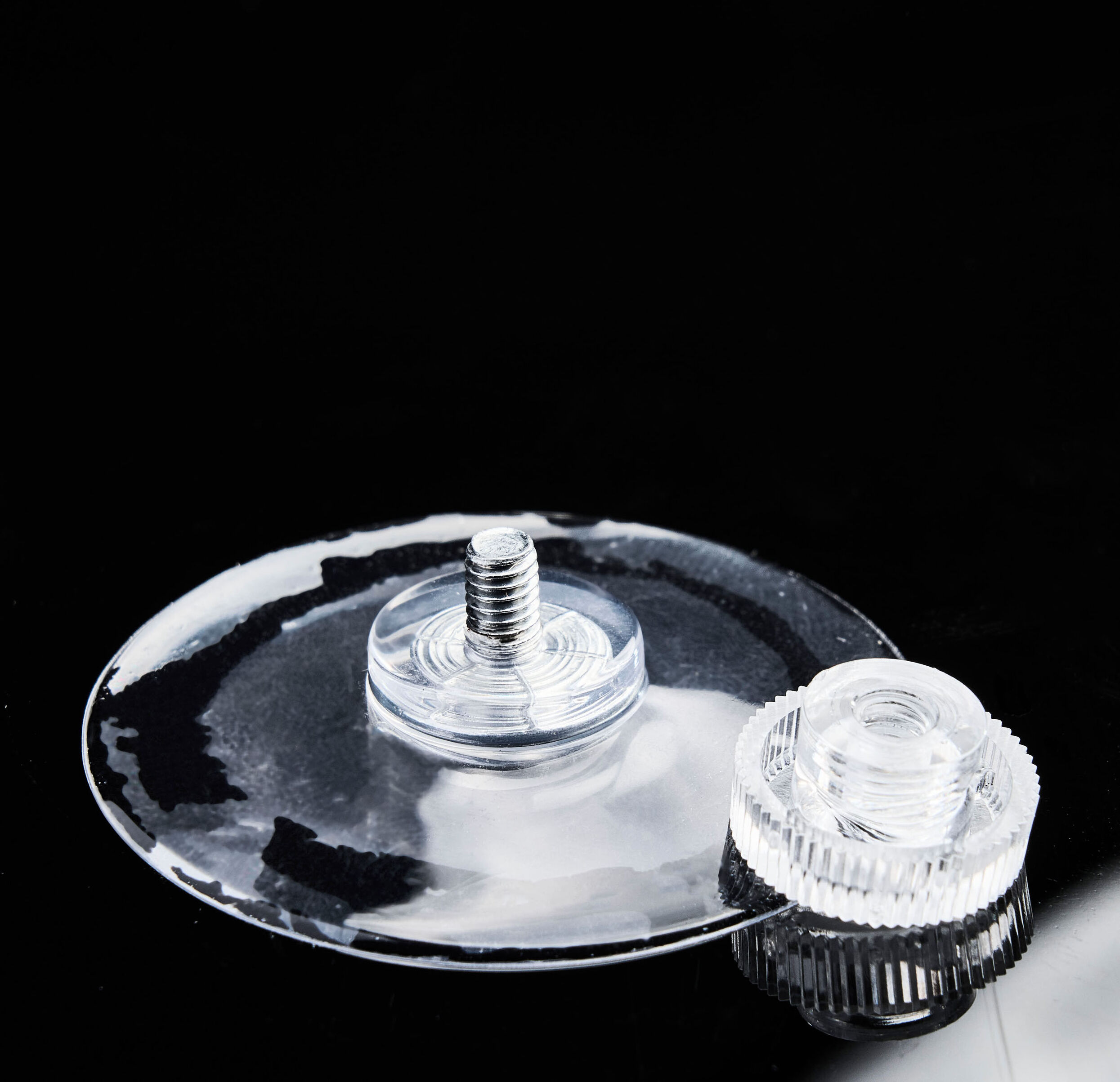 SPRINTIS Ventouses avec écrou écrou moleté en plastique transparent   50 mm   M4, longueur 6 mm, PVC souple