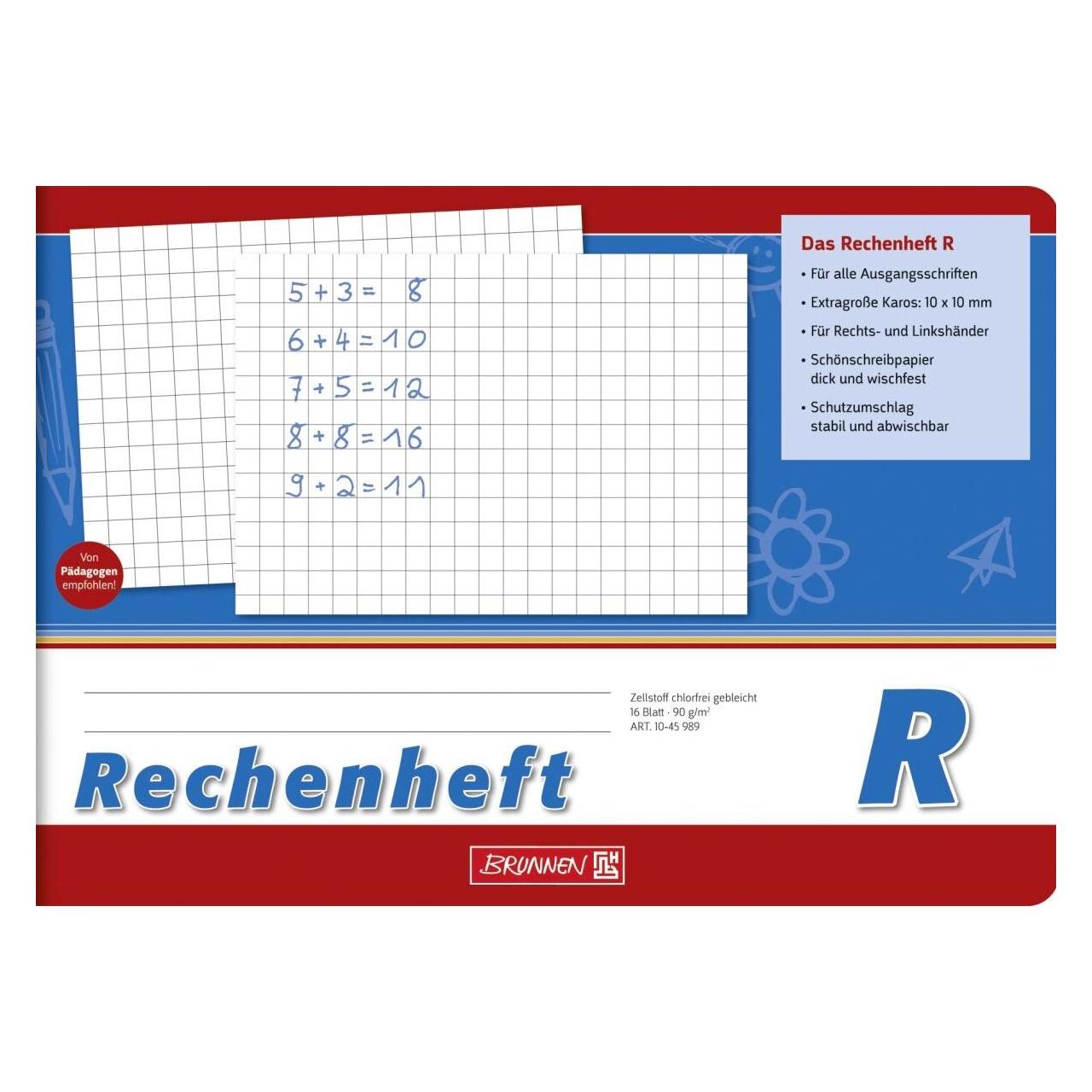 Brunnen Rechenheft A5 quer Lin R 16 Bl. 1045989 (A5 quer, Harter Einband) (1045989)