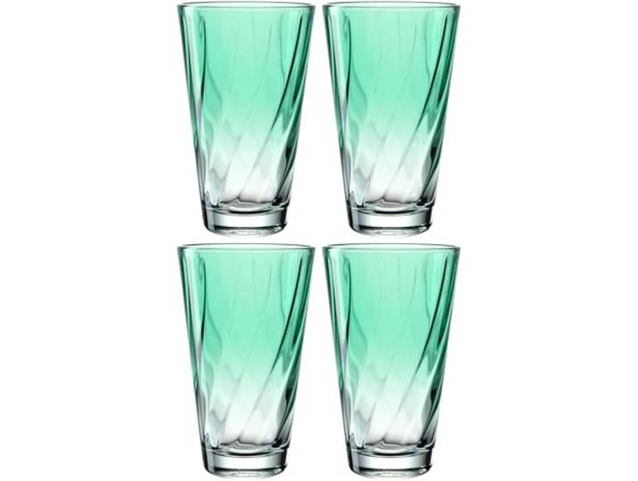 LEONARDO HOME Twist Trinkglas, 4er Set, spülmaschinenfest, 300 ml, grün, Konisch, Modern, Zuhause, Cocktailparty, Kaltgetränke