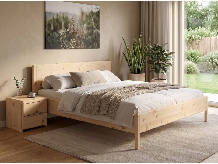 Zirbenbett „Florentina“ 80 x 210 cm Massivholz Zirbe