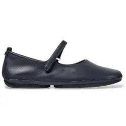 Camper für Damen. K201365-039 Right Nina blue leather ballet flats (36), Leder, Blau, Wohnung, Klettverschluss, Lässig