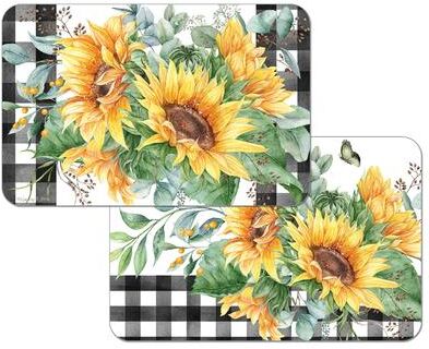Reversible Wipe-clean Counterart Placemats Set of 4 - Sunflower Fields