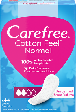 Carefree Cotton Feel Normal Protegeslips 44 un