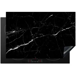 HERDABDECKPLATTE Marmoroptik - Schwarz - Luxus Glaskeramikkochfeldabdeckung 76x51.5 cm