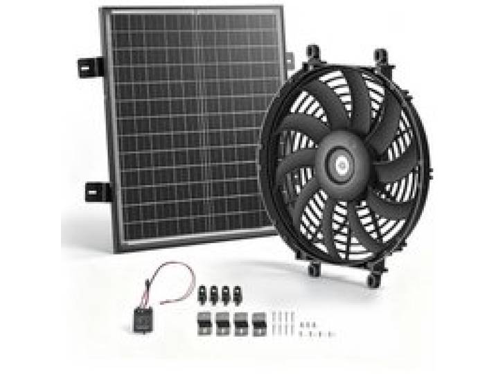 VEVOR Ventilateur d'Extraction Solaire 30,5 cm, Ventilateur de Grenier Solaire 2208,7 m³/h, Extracteur d'Air pour Grenier, Serre, Poulailler, Garage et Atelier, avec Thermostat et Supports de Montage