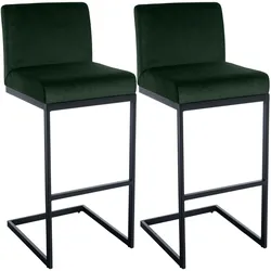 CLP 2er Set Barhocker Hopewell Samt B   Farbe: grün