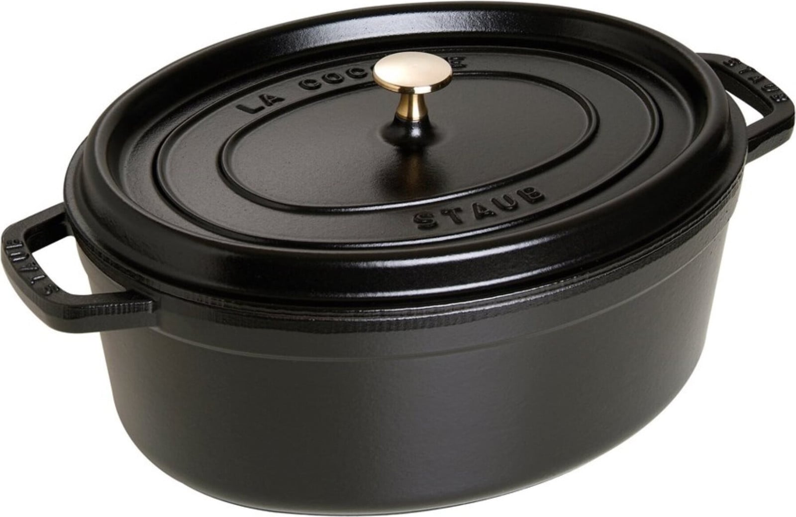 Staub Mini Ovaal Cocotte Gietijzeren Ovenschaal met Deksel Zwart 250 ml 405001110