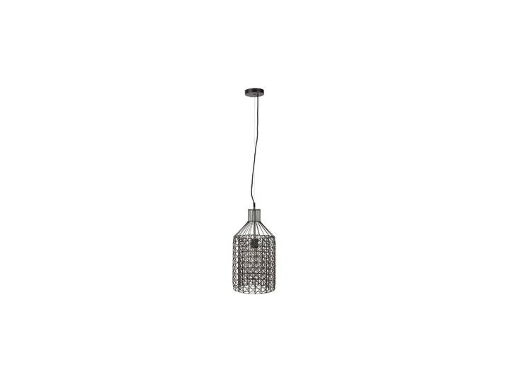 Suspension en métal argenté, E27, 1 ampoule, en cage, longue, sty