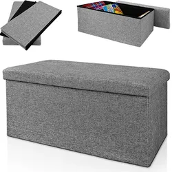 Casaria Deuba Faltbare Sitzbank/Sitzhocker MDF grau