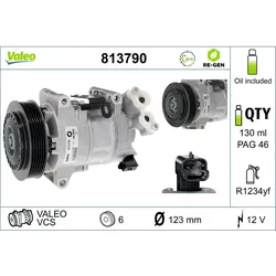 Kompressor Klimaanlage VALEO 813790 für Citroën Peugeot C4 Grand Picasso II
