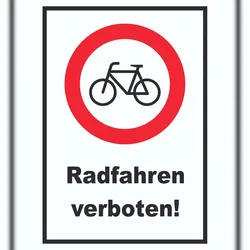 HB-Druck Radfahren verboten Schild A6 (105x148mm)