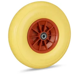 Relaxdays 4 x Schubkarrenrad Vollgummi 4.00-6 gelb Gelb,Rot