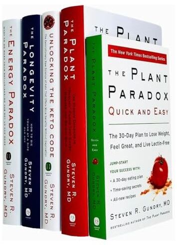 Harper ltd Dr Steven R Gundry 5 Books Collection Set – Plant Paradox, Diet & Gut Health Nutrition Collection