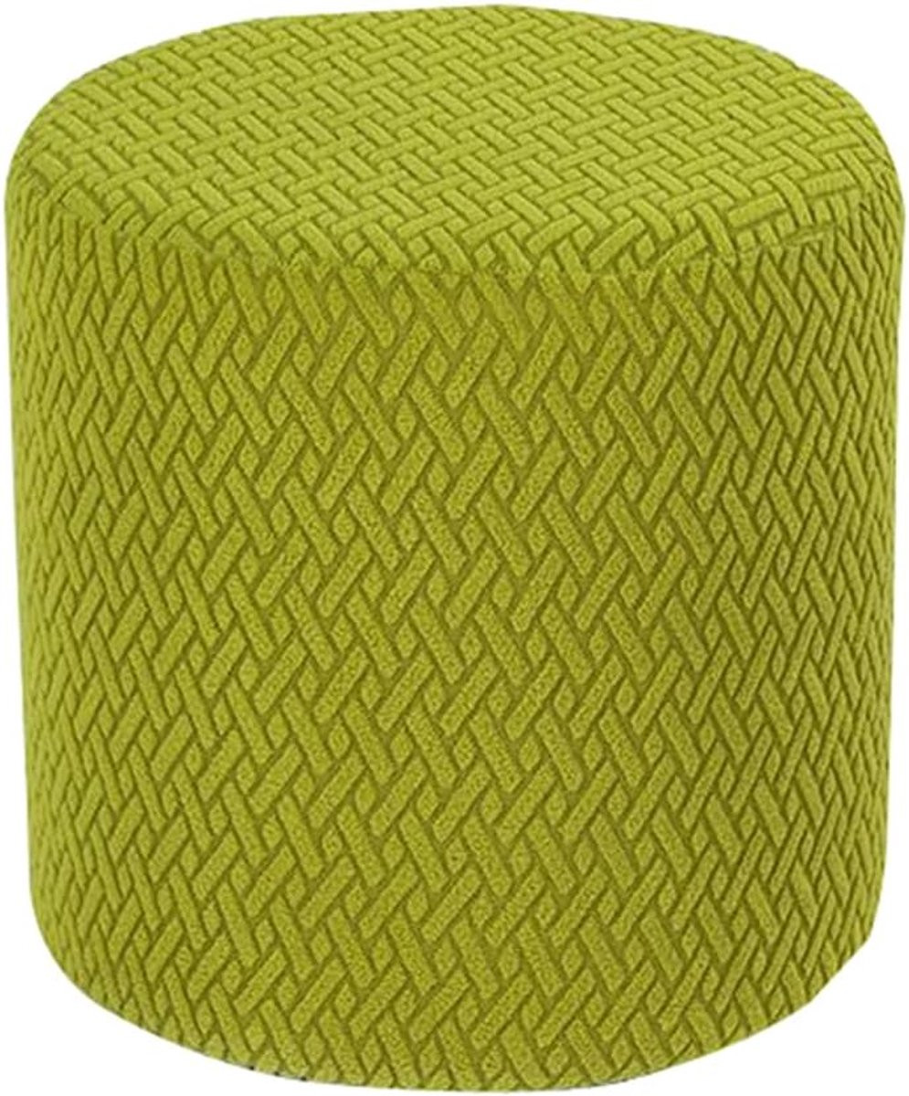 Ronde Poefhoes van Gestreept Fluweel Stretch voor Voetenbanken, Diameter: 25-40 cm