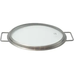 Eva Solo Eva Trio - Glasdeckel - Brushed steel - 24 cm, Zubehör Kochgeschirr, Silber, Transparent