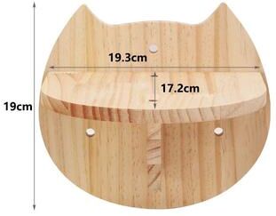 Inspired Finds Wall Mounted Cat Climbing Shelves & Hammock Set For Indoor Cats   Wooden Cat Wall Steps & Jumping Platform round Shelf