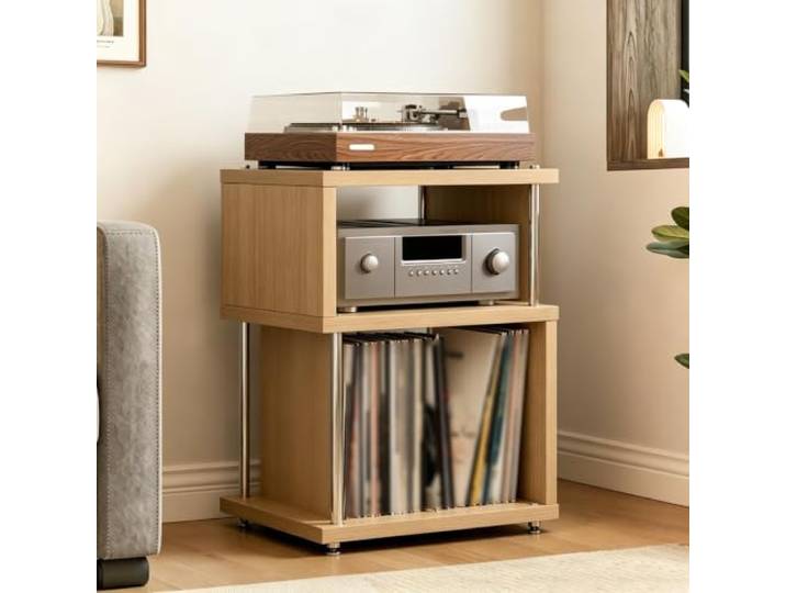 ZSCNYHMT Stereo-Schrank Aus Holz Mit Aufbewahrungsregalen Geräumige tischplatte, audiogeräte-präsentation, schallplattenaufbewahrung, für schlafzimmer(B)