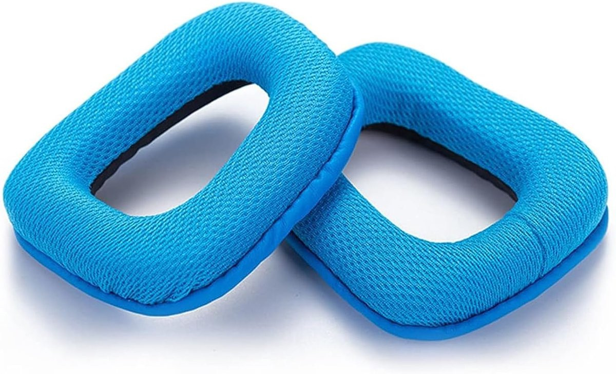 Blauwe vervangingsoorkussens voor Logitech G930, G430, G432, G332 en G35 hoofdtelefoons