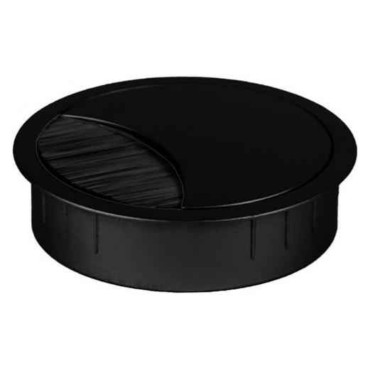 TecLines TKD002B Tisch Kabeldurchlass rund 80mm, schwarz (Kabeldurchlass) (TKD002B)