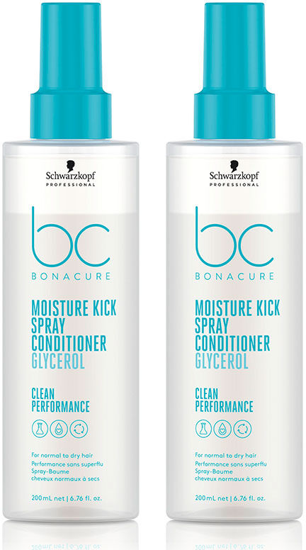 Revlon Professional Schwarzkopf BC Clean Moisture Kick Spray Conditioner 200ml Double