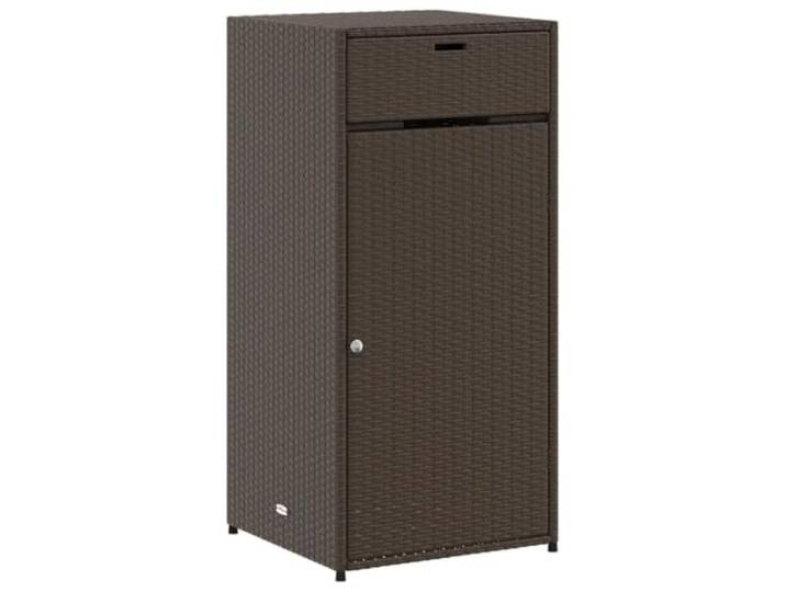 Helloshop26 Aufbewahrungsschrank für den Garten, 55 x 55 x 111 cm, mit praktischer Tür, modernes Design, aus Polyrattan, Braun, 02_0047433