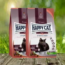Happy Cat Sterilised Adult Atlantik-Lachs - Fettreduziertes Futter – perfekt nach der Kastration der Katze