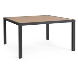 Gartenesstisch Hilja aus Aluminium, modern skandinavisch, anthrazit natur, quadratisch für 6–8 Personen
